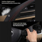 Car Steering Wheel Cover with Durable PU Leather, Universal 15 inch Fit for Car Truck SUV, Breathable Anti Slip Auto Steering Wheel Covers for Men and Women