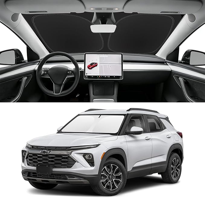 Custom Fit Windshield Sun Shade for Chevy Trailblazer 2021-2026, Blocks UV & Heat, Front Window Sunshade Accessories, Easy Fold & Store Keep Your Car Cooler