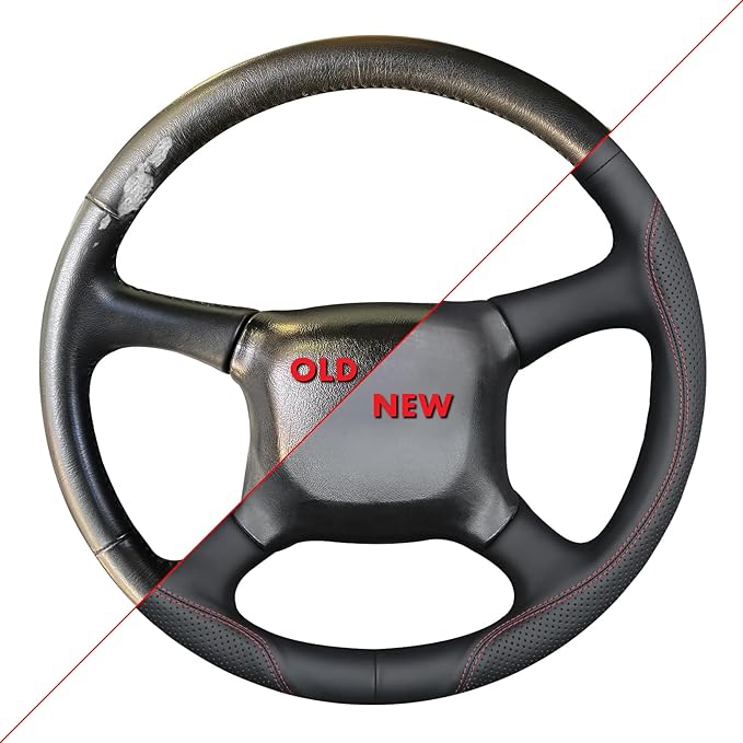 MEWANT Hand Stitch Microfiber Leather Steering Wheel Cover for Chevy Silverado 1500 2500 3500 1999-2002 Tahoe Suburban 1998-2002 Astro Blazer S10 Kodiak C/K Custom-Fit Anti-Slip Interior Wrap