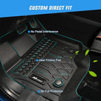 Nilight TPE Floor Mats for Ford Bronco 4 Door 2021 2022 2023 2024 2025 2026,All Weather Custom Fit Heavy Duty Floor Liners