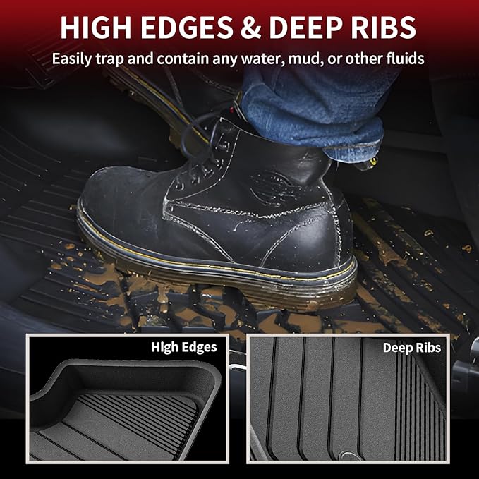 LASFIT Floor Mats Fit for BMW X2 2018-2023/ BMW X1 2016-2022 M35i, sDrive28i, xDrive28i, Custom Fit TPE All Weather Waterproof Floor Liners Front & Rear Rows Car Liners, Black