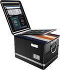 Fireproof Document Box,5200°F File Organizer Box with Lock,Foldable Filing Organizer Cabinet, Portable Safe Storage for Hangi
