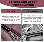 2PCS Car Seat Gap Filler Organizer, Multifunctional Car Gap Filler Organizer Storages Function for Storing Phones Keys Cards, Universal No Drop Seat Guard for Cars ﻿ (Red)