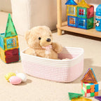 MiniArk Small Storage Baskets for Organizing | Closet Organizer Bins | Shelf Toy Basket | Woven Rope Baskets | Cube Decorativ