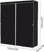 Clothes Organizer 3 Hanging Rod Shelf Portable Closet with Cover Clothes Rack Standing Closet Clothes Storage Wardrobe Garmen