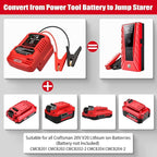 Heavy Duty Battery Jumper Cable Clamps for Craftman 20V Battery, Convert to Jumper Starter Automotive Booster with 11AWG Cables,Parrot Clips, Power for Quick Charging Connector -2 Clamps, Red & Black