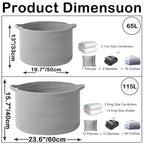 65L Large Blanket Basket,Cotton Rope Woven Storage Basket with Handles, Laundry Hamper for Toys, Clothes, Pillows & Towels, P