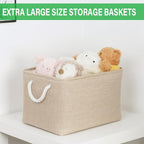 Bidtakay Large Storage Baskets for Shelves 3 Pack Fabric Storage Bins for Organizing Linen Collapsible Organizer for Closet-F