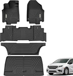 YITAMOTOR Floor Liner and Cargo Mats Fit for Honda Odyssey 2018-2026 Mini Passenger Van, All Weather TPE Car Floor Liners,Durable Anti-Slip Accessories, 1st & 2nd & 3rd Row & Cargo Liner, Black