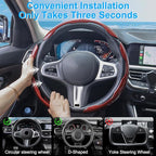 Carbon Fiber Steering Wheel Cover 3PCS, Non-Slip Grip for Universal Cars,Fit for 14–16 Inch Wheels, Interior Accessories for 