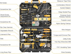 DEKOPRO 228 Piece Socket Wrench Auto Repair Tool Combination Package Mixed Tool Set Hand Tool Kit with Plastic Toolbox Storag