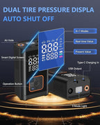 Tire Inflator Portable Air Compressor Cordless -150PSI Electric Air Pump & Digital Pressure Gauge, Air Compressor for Car Tires, for Bike Motorcycle Balloons, Emergency LED Light