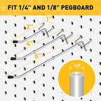 ELEAD 66-Piece 2/4/6 Inch Pegboard Hooks, Heavy Duty Peg Board Organizer Accessories, Peg Board Tool Hangers Fit for 1/4" and