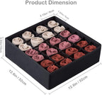 Qozary 2 Pack Socks Underwear Drawer Organizer Divider, 24 Cell or 16 Cell Collapsible Cabinet Closet Organizer Storage Boxes