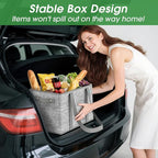 Fab totes Reusable Grocery Bags, Large Foldable Shopping Tote Bags with Reinforced Handles & Hard Bottom,8 Pack, Grey