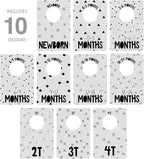 Canopy Street Gender Neutral Closet Baby Clothing Dividers/Modern Pattern Closet Organizers for Newborn to 4T Clothes / 4" x 