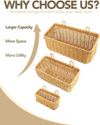 AceList Wall Hanging Basket, Boho Style Hand-Woven Hanging Storage Baskets - Set of 2, Ideal for Boho Room Decor, Kitchen, Ga