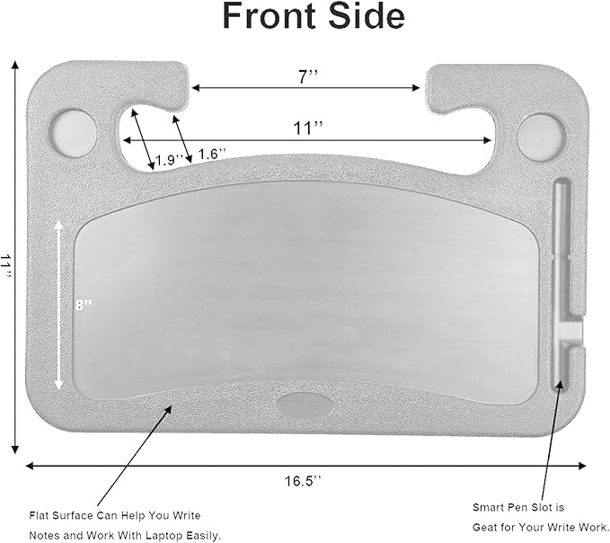 Steering Wheel Tray,Car Table Food Trays for Eating,Laptop Mount,Cars Desk for Driver,Fit Most Auto Vehicle Steering Wheels (Gray, Medium)