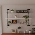 Floating Bookshel Industrial Pipe Shelving Pipe Shelves Rustic White Wall Shelves 36 Inch Farmhouse Book Shelves for Kitchen 