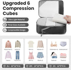 Compression Packing Cubes for Travel, Lightweight Vacation Travel Essentials, Travel Accessories for Suitcase Organizer Bags 