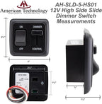 12 Volt DC Dimmer Switch for LED, Halogen, Incandescent - RV, Auto, Truck, Marine, and Strip Lighting (Large Slider, Black)