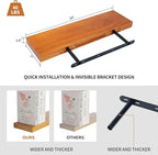 Floating Shelves for Wall 24 Inch Solid Real Wood Shelves Set of 2 Rustic Farmhouse Wall Mounted Wood Shelf for Bedroom Livin