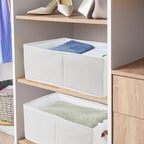 Fordonral Pack of 3 Large Capacity Storage Bins Closet Organizer System, Sturdy Foldable Boxes for Organizing Clothing, Sheet