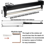 Extendable Clothes Rail - Sliding Wardrobe Closet Rod, 25-45Cm Pull-Out Clothes Rail, Extendable Wardrobe Rail In Steel, Top 