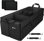 Sposuit Extra Large Trunk Organizer 98L Collapsible Car Storage Trunk Organizer with Removable Dividers & Adjustable Securing