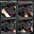 GIANT PANDA Steering Wheel Cover for GMC Sierra Acadia Terrain Yukon(3D Honeycomb-Gray-Standard Size)