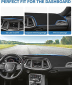 FIILINES Dash Cover for Dodge Challenger 2015-2024, Dashboard Mat Cover Challenger Accessories Sunshade Nonslip Mesh Protecto