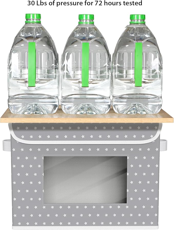 Univivi Fabric Foldable Storage Boxes [4-Pack] Large Collapsible Stackable Storage Bins with Lids, Closet Organizers and Stor