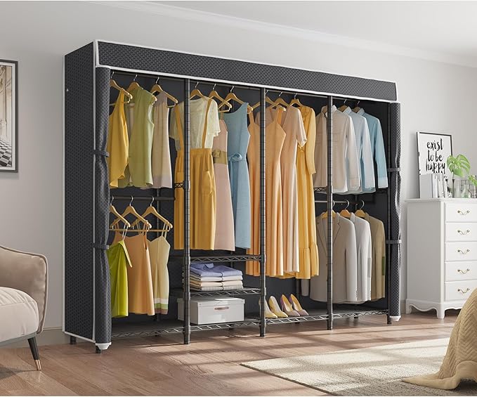 VIPEK V40C Covered Clothes Rack Heavy Duty Clothing Rack with Cover, Custom Freestanding Closet Portable Wardrobe Closet for 
