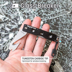 Compact Vehicle Emergency Multi-Tool - Rescue-Grade Tungsten-Carbide Glass Breaker & Seatbelt Cutter for Car Rescue and Roads