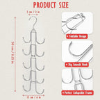 Hat Organizer for Closet, Collapsible Caps Rack with 10 Rotatable Large Hooks, Holds Up to 40 Baseball Caps, Metal Space Savi