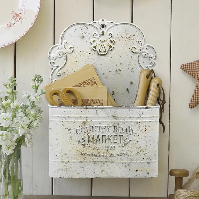 Metal Hanging Storage Baskets Wall Baskets for Mail, Files,Flowers, Books & Accessories, Wall-Mounted Organizer for Entryway,
