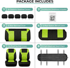 FH Group Automotive Car Seat Covers Full Set Premium 3D Air Mesh Front Seat Covers, Airbag Compatible & Split Bench Cover Uni
