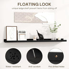 Fun Memories Picture Ledge Shelf - 24 Inches Floating Shelves Set of 4 - Floating Shelves with Lip for Storage - Wood Bookshe