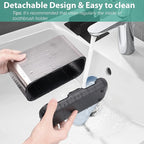 Boperzi Toothbrush and Toothpaste Holder Brushed Nickel Drainage for Bathroom Vanity, Large Electric Toothbrush Storage Caddy