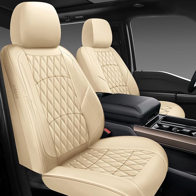 NS YOLO Leather Car Seat Covers,Universal Fit for Most Cars,SUVs and Sedans,Waterproof Luxury Leatherette Cushions, 5 Seats P