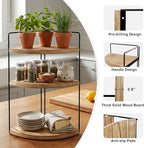 Corner Bathroom Counter Organizer Countertop Brown, 2 Pack 3 Tier Corner Shelf Wood Vanity Tray Easy Assembly Space Saving Sh