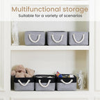 Storage Baskets for Shelves 11.8x7.9x5.2 Inch, Foldable Fabric Storage Bins with Handles, Small Storage Baskets for Organizin