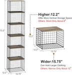 6 Pack Closet Organizers And Storage, Stackable Closet Shelf Organizer Storage Bin Basket For Clothes Sweaters With Top Board