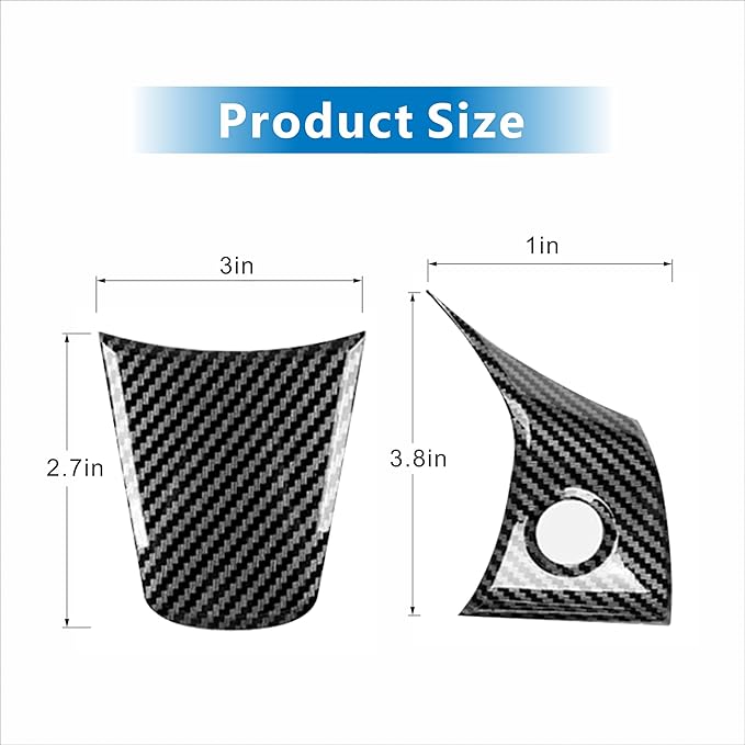 for Tesla 2017-2023 Model 3 and 2020-2024 Model Y Steering Wheel Cover Trim Interior Decoration Protection Accessories (Matt Carbon Fiber Pattern)