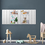 Therwen 4 Pack Magnetic Pegboard Shelves Wall Organizer Metal Pegboard Shelf Steel Tray Accessories Organizing Tools for Craf