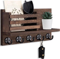 Lwenki Key Holder for Wall – Decorative Wooden Mail Holder and Key Shelf with Mounting Hardware, Installation Guide – Paulown