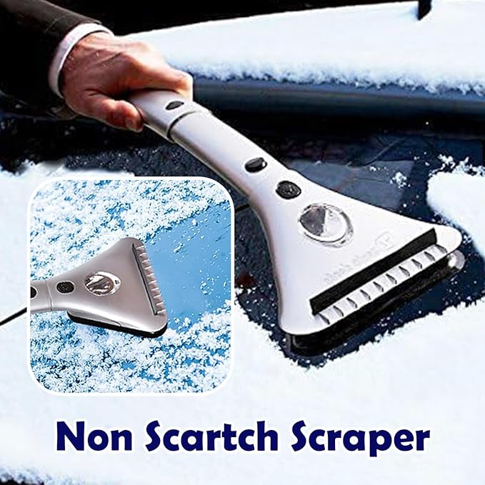 ZONETECH Heated Car Window Ice/Snow Scraper Extendable Auto Windshield Heated Scraper with LED Light,12V Electric Heating, Car Ice & Snow Removal Tool Christmas Gift Stocking Stuffer