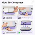 Veken 9/11 Set Compression Packing Cubes for Travel Essentials,Compressible Expandable Large Luggage Suitcase Organizer Bags 
