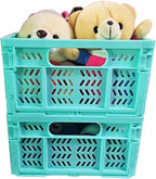 20L Folding Crate, 4Pack Plastic Storage Baskets Organizer for Home and Office,Collapsible Storage Crates for Home Office and