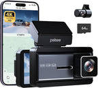 Pelsee 4K Dash Cam Front and Rear, 64GB SD Card, Dual Dash Camera for Cars with Wi-Fi, GPS, ADAS, BSD, LCA, 3’’ IPS Display C